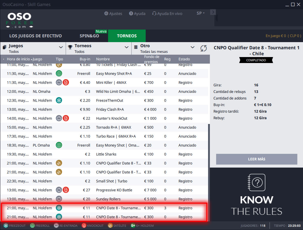 fecha 8 cnpo osopoker